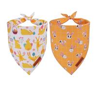 ADOGGYGO Easter Dog Bandanas, Bunny Egg Print Puppy Scarf, Premium Fabric, Adjustable Fit Happy Easter Bandanas for Small Dogs (Small)