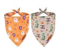 ADOGGYGO Halloween Dog Bandanas, Ghost Pumpkin Dinosaur Pet Scarf, Multi Size, Halloween Bandanas Costumes for Medium Large Dogs (Large)