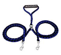 ADOGO Dog Lead Splitter,No-Tangle Double Dog Leash for Walking and Traning 2 Dogs (Blue & Black)