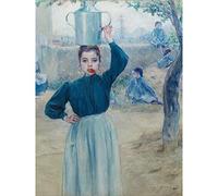Adolfo Guiard The Little Village Girl With Red Carnation Large Art Print Poster Wall Decor Premium Mural