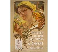 Adolfo Hohenstein 'Olive Oils and Olives by G. Sensat', 1903, Reproduction Vintage 250gsm Classic Art Nouveau Poster Print