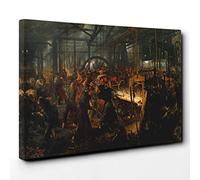 Adolph Menzel The Iron Rolling Mill Canvas Print | Gallery Wrapped 30mm Frame Wall Art | 30x20 inches | Ready to Hang | Modern Picture | Living Room Bedroom Lounge Office