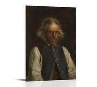Adolph Tidemand Paintings Wall Art Poster Prints Portrait of A Farmer from Voss (1855) Picture Print Canvas Wall Paint Arts Decor Modern Home Artworks Gift Idea Frame 24x36inch(60x90cm)