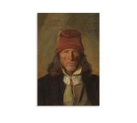 Adolph Tidemand Paintings Wall Art Poster Prints Portrait of A Farmer from Vossevangen (1855) Artworks Picture Print Wall Art Painting Canvas Gift Decor Homes Decorative Unframe 20x30inch(50x75cm)