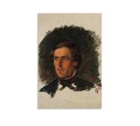 Adolph Tidemand Paintings Wall Art Poster Prints Portrait of The Farmer Østen Tollefsen from Sandaak (1857) Canvas Wall Art Prints Photo Picture Paintings Room Decor Home Decorative Unframe 12x18inch