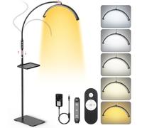 Adonafy Half Moon Light Professional: 18In Foldable Lash Light with 5 Colors Dimmable & 360° Rotation - Adjustable Beauty Light Floor Standing for Salon, Home, Mobile Beauty Technicians, Black