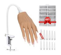 Adonafy Practice Hand for Acrylic Nails - Silicone Nail Practice Hand - Flexible Nail Hand Practice Model for Beginners - Bendable Fake Hand for Professional Salons Home DIY Nail Art, White