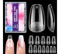 Adonafy Short Coffin Nail Tips: 504 Pcs Half Matte Full Cover Nail Tips for Beginners - Pre-Shaped Gel X Nails for Home Salon Manicure Art - 12 Sizes