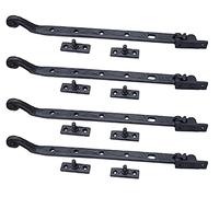Adonai Hardware 12.50 Inch "Eluzai" Antique Cast Iron Window Casement Stay (Supplied as 4 pieces per pack) - Matte Black Powder Coated