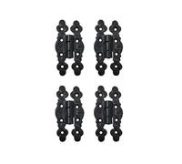 Adonai Hardware 3.5" "Adna" Antique Cast Iron Butterfly H Cabinet Hinges (4 Pack, Matte Black) for Barn Doors, Cupboards, Wooden Jewelry Box, Furniture, Treasure Chest and Trunks