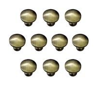Adonai Hardware "Adin Antique Cast Iron Cabinet Knob Without Texture (1.5 Inch x 10 Pack, Antique Brass)