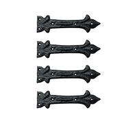 Adonai Hardware"Adonijah" Black Antique Iron False Hinge Front (Supplied as 4 Pieces per Pack) - Black Powder Coated