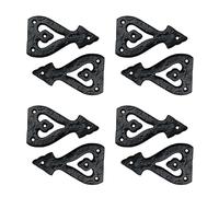 Adonai Hardware Alleluia Antique Aluminium False or Faux or Dummy Hinges Front (4 Inch X 8 Pack, Matte Black) for Barn Doors, Gates, Cabinets, Sheds, Windows, Wooden Box, Chest and Trunks