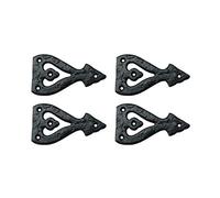 Adonai Hardware"Alleluia" Black Antique Iron False Hinge Front (Supplied as 4 Pieces per Pack) - Black Powder Coated