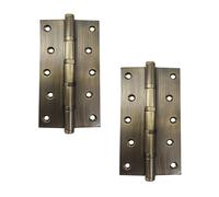 Adonai Hardware Brass Ball Bearing Hinge (6" x 3" x 3mm x 2 Pack, Antique Brass)