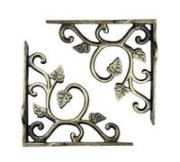 Adonai Hardware "Meshezaheel" Antique Iron Shelf Bracket (Supplied as 2 Pieces per Pack) - Antique Brass