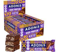 ADONiS Double Chocolate Crisp Keto High Protein Bars (16x45g) | Vegan and Keto-Friendly | Natural Keto Snacks | Sugar Free | Low Sugar, Low Carb Snack, Low Calorie | Ideal for a Ketogenic Diet