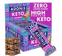 Adonis Hazelnut Crunch & Cocoa High Protein Keto Bars (16x45g) | Vegan-Friendly | 100% Natural Keto Snacks | Sugar Free, Palm Oil Free, Dairy Free | Low Sugar & Low Carb (Hazelnut Crunch & Cocoa)