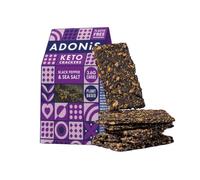ADONIS Keto Crackers - Mediterranean Style (10 x 60g) | Vegan & Keto-Friendly | 100% Natural Keto Snacks | Sugar Free, Palm Oil Free (Black Pepper & Sea Salt)