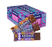 Adonis Mixed Box With 4 Flavours | High Protein Keto Bars (20 Bars) | Vegan/Keto-Friendly | Natural Keto Snacks | Sugar Free, Palm Oil Free | Low Sugar & Low Carb | Ideal for a Keto Diet