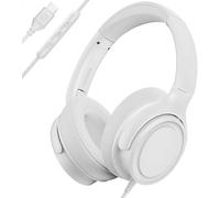 ADOOPE Wired Over-Ear Headphones with USB C Connector, Hi-Fi Stereo Sound, Noise-Isolating Ear Cups, Comfortable Fit for USB C Devices (No Bag, White)