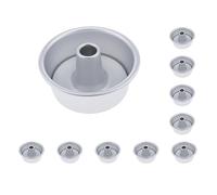 Adoorniequea 10 Set 1 Set Alloy Chiffon Cake Mold Round Hollow Angel Food Cake Pan Baking Mould 4 in