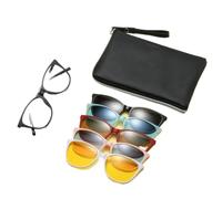 Adoorniequea Clip On Glasses Men Round Frame Magnetic Suction Eyeglass,D,2328D