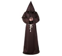 Adoorniequea Complete Renaissance Monk Priest Costume for Halloween,White M | Polyester material,1 set Medieval Cosplay Costume,Fashionable and Versatile,Complete Set for Authentic Look,Size