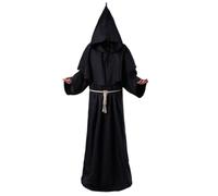Adoorniequea Complete Renaissance Monk Priest Costume for Halloween,White M | Polyester material,1 set Medieval Cosplay Costume,Fashionable and Versatile,Complete Set for Authentic Look,Size