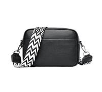 Adoorniequea Crossbody Bag with Wide Stripe Webbing Handle,Black | PU leather,cowhide fabric,large capacity,wide stripe webbing handle,suitable for casual and formal occasions