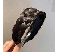 ADOORO Wig Hair Band, Braided Synthetic Hair Headband, Korean-Style Wig Hair Band, Non Slip, Pretty Headbands For Women (Black-brown)