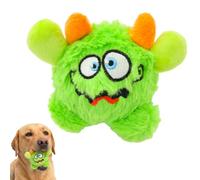 AdoPet Spiky Squeaker Ball Inside Dog Toy - Plush Green Monster Chew Toy with Hidden Rubber Spiky Ball, Ultra Soft Fur & Reinforced Stitching, 4.4 Inch Interactive Dog Toy for Small Medium Dogs