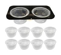 Adopraison De Reptile Tree - ABS Pet Feeder Bowl, Lizard Water Dish | 11.5 x 6 cm Single/8.3 x 7.5 cm Food Container, Compact Double Compartment Feeding Dish with Stable Base