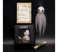 Adopt A Ghost - 2.95 Inch Cute Little Pocket Ghost with A Tiny Scroll, Creative Gift for Stories, Spooky Movies, Halloween Decoration Lovers