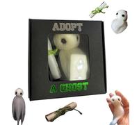 Adopt A Ghost, 2025 Halloween Adopt a Ghost Little Pocket Ghost with a Tiny Scroll, Mini Plush Stuffed Ghost, Creative Gifts for Stories, Spooky Movies, Halloween Decoration Lovers