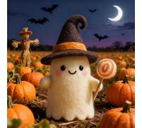Adopt A Ghost, 2026 New Handmade Felt Cute Wool Felt GhostsOrnament, Halloween Ghost Pumpkin with Wizard Hat, Collectible Cute Wool F-elt GhostsOrnament, Halloween Decoration Gift for Home or Party