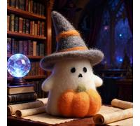 Adopt A Ghost, 2026 New Handmade Felt Cute Wool Felt GhostsOrnament, Halloween Ghost Pumpkin with Wizard Hat, Collectible Cute Wool F-elt GhostsOrnament, Halloween Decoration Gift for Home or Party