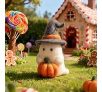 Adopt A Ghost, 2026 New Handmade Felt Cute Wool Felt GhostsOrnament, Halloween Ghost Pumpkin with Wizard Hat, Collectible Cute Wool F-elt GhostsOrnament, Halloween Decoration Gift for Home or Party
