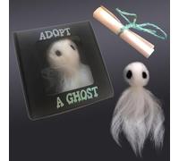 Adopt A Ghost,Mini Ghost Doll with A Tiny Scroll Cute Little Pocket Ghosts | Tiny Ghost Doll Creative Halloween Party Gift for Ghosts Stories/Spooky Movies/Halloween Decoration Lovers/Gothic Gifts