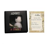 Adopt A Ghost,Mini Plush Stuffed Ghost Doll,Cute Little Pocket Ghost with A Tiny Scroll,White Wool Felt Ornaments,Creative for Gh-ost Stories