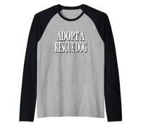 Adopt A Rescue Dog - Large Black Text Raglan Baseball Tee