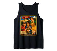 Adopt A Stray Cat Rescue Awareness Pet Adoption Retro 70s Tank Top