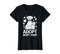 Adopt Don't Shop Rescue Dog Cat Love Support Value Graphic T-Shirt, Women, Black, L