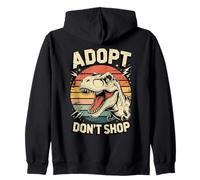 Adopt Don't Shop T-Rex Dinosaur Lover Zip Hoodie