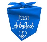 Adopt Me Bandanas for Dogs, Just Adopted Dog Bandana, Funny Cute Pet Triangle Scarf for Small Medium Large Dogs Puppy, Gifts for Dog Mom Owner Lovers Christmas (Blue)
