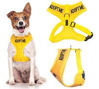 ADOPT ME (I Need A New Home) Yellow Colour Coded Non-Pull Front and Back D Ring Padded and Waterproof Vest Dog Harness PREVENTS Accidents By Warning Others Of Your Dog In Advance (M)
