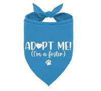 Adopt Me I'm a Foster Dog Bandana, Adopted Puppy Bandana Baby Dog Announcement Tie on Scarf, Blue Dogs Bandanas, Pet Scarf Accessories for Small Medium Dogs Cats Photo Prop
