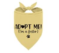 Adopt Me I'm a Foster Dog Bandana, Adopted Puppy Bandana Baby Dog Announcement Tie on Scarf, Yellow Dogs Bandanas, Pet Scarf Accessories for Small Medium Dogs Cats Photo Prop