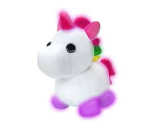 Adopt Me! Neon Unicorn Light-Up Plush - Soft and Cuddly - Three Light-Up Modes - Directly from the #1 Game, Toys for Kids - Ages 6+, Black