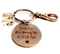 Adopted, Fostered, Stepdad, Stepmum 'Thank You For Loving Us As Your Own' Keychain, Multiple Letters, Step Parents, Father's, Mother's Day